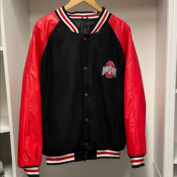 Steve & Barry's Vintage Ohio State Black and Red Varsity Jacket Mrns Size L